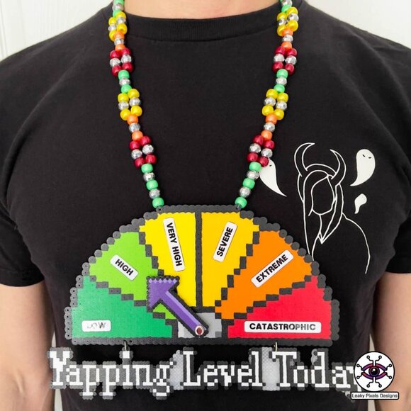 Yapping Level Today Perler Necklace by Leaky Pixels - Picture 5 of 6